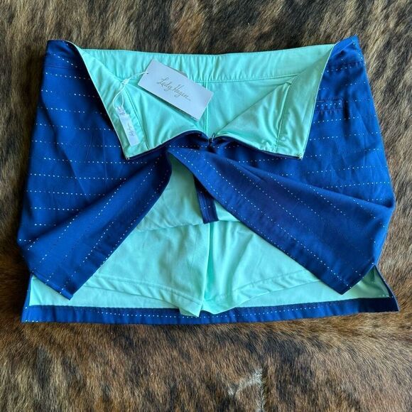 LADY HAGEN Blue Eyelet Turquoise Lined Athleisure Skort Size 16 NWT - Picture 5 of 12